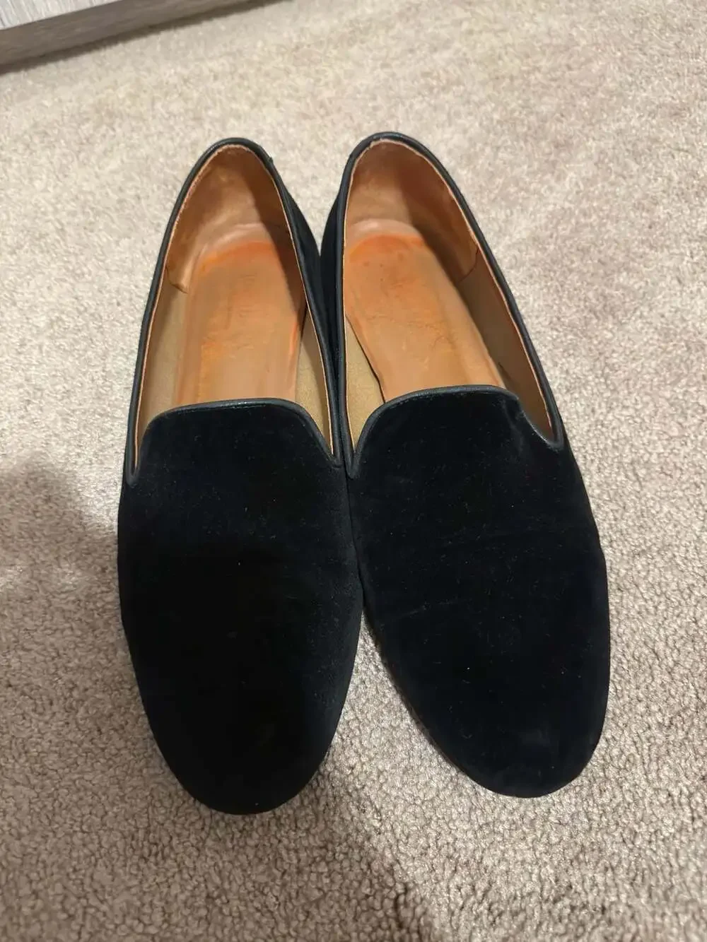 Jon Josef Black Velvet Slip-On Loafers